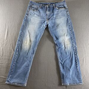 Levis Jeans Mens 38x30 Blue‎ 505 Mid Rise Western Cowboy Straight Casual Stretch